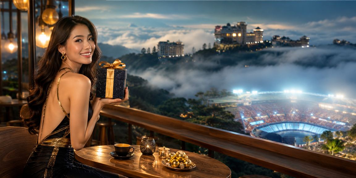 Skrin pertaruhan e-sukan di Genting Highlands dengan paparan undian digital gaya Melayu